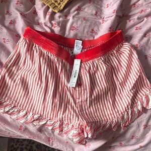 PINK Red and White Striped Shorts NWT Size small